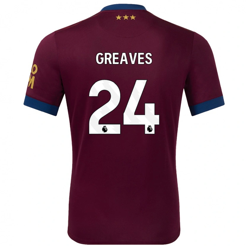 Danxen Kinderen Jacob Greaves #24 Bruin Uitshirt Uittenue 2024/25 T-Shirt