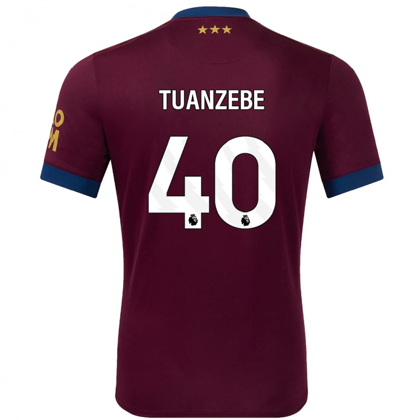 Danxen Kinderen Axel Tuanzebe #40 Bruin Uitshirt Uittenue 2024/25 T-Shirt