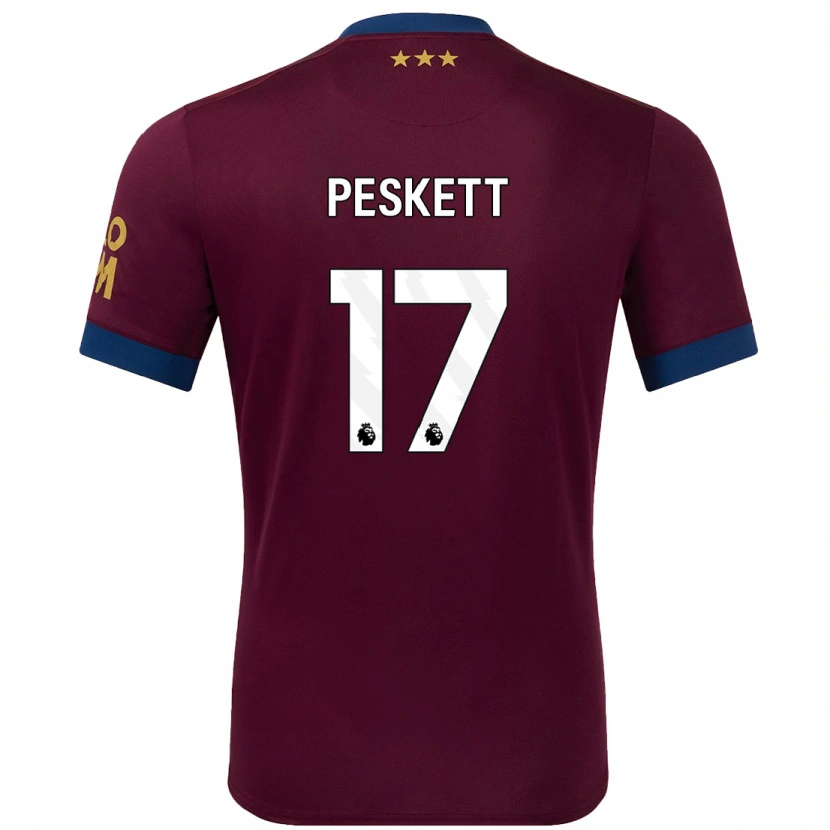 Danxen Kinderen Sophie Peskett #17 Bruin Uitshirt Uittenue 2024/25 T-Shirt