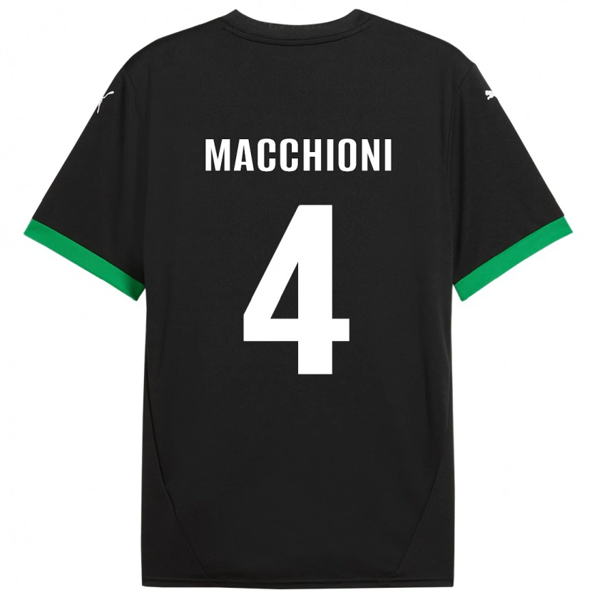 Danxen Heren Tommaso Macchioni #4 Zwart Donkergroen Thuisshirt Thuistenue 2024/25 T-Shirt