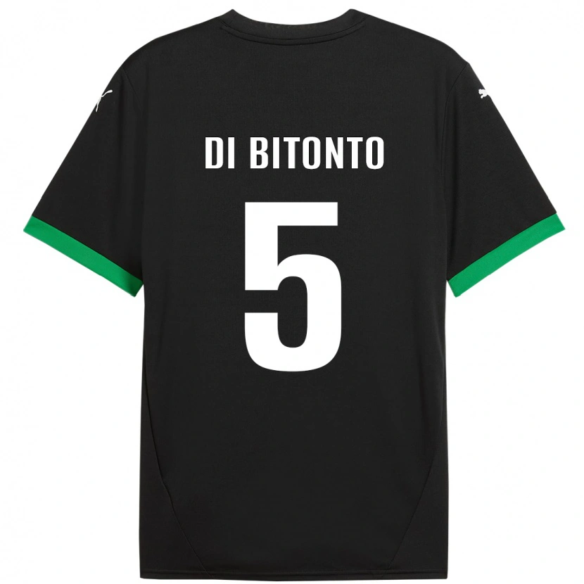 Danxen Heren Alessandro Di Bitonto #5 Zwart Donkergroen Thuisshirt Thuistenue 2024/25 T-Shirt