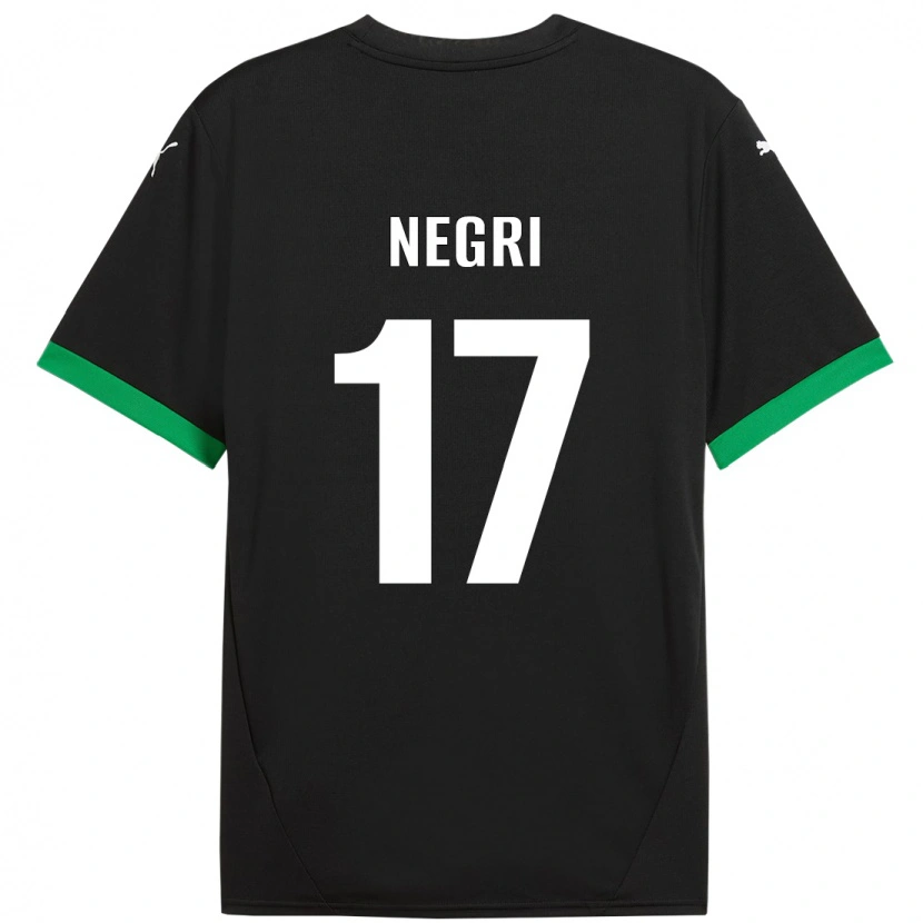 Danxen Heren Gabriele Negri #17 Zwart Donkergroen Thuisshirt Thuistenue 2024/25 T-Shirt