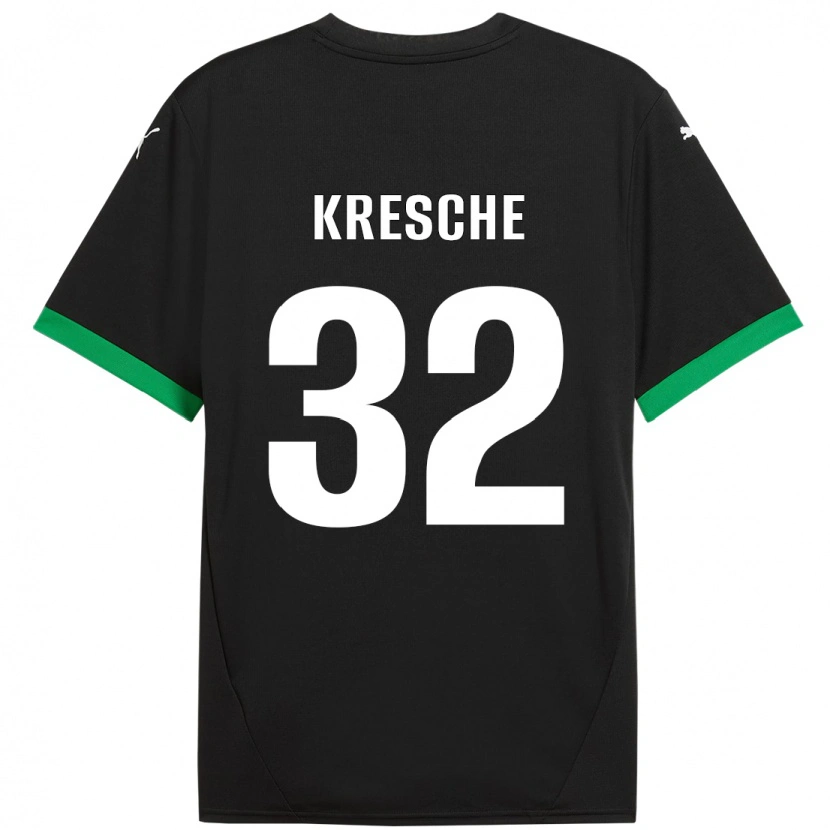 Danxen Heren Isabella Kresche #32 Zwart Donkergroen Thuisshirt Thuistenue 2024/25 T-Shirt