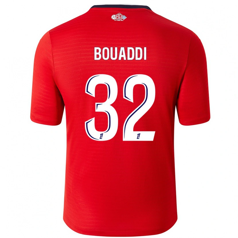 Danxen Heren Ayyoub Bouaddi #32 Rood Wit Thuisshirt Thuistenue 2024/25 T-Shirt