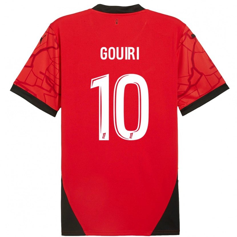 Danxen Heren Amine Gouiri #10 Rood Zwart Thuisshirt Thuistenue 2024/25 T-Shirt