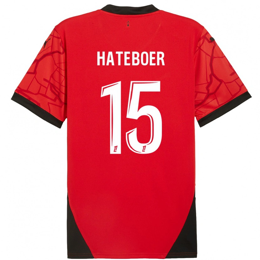 Danxen Heren Hans Hateboer #15 Rood Zwart Thuisshirt Thuistenue 2024/25 T-Shirt