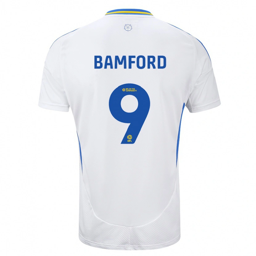 Danxen Heren Patrick Bamford #9 Wit Blauw Thuisshirt Thuistenue 2024/25 T-Shirt