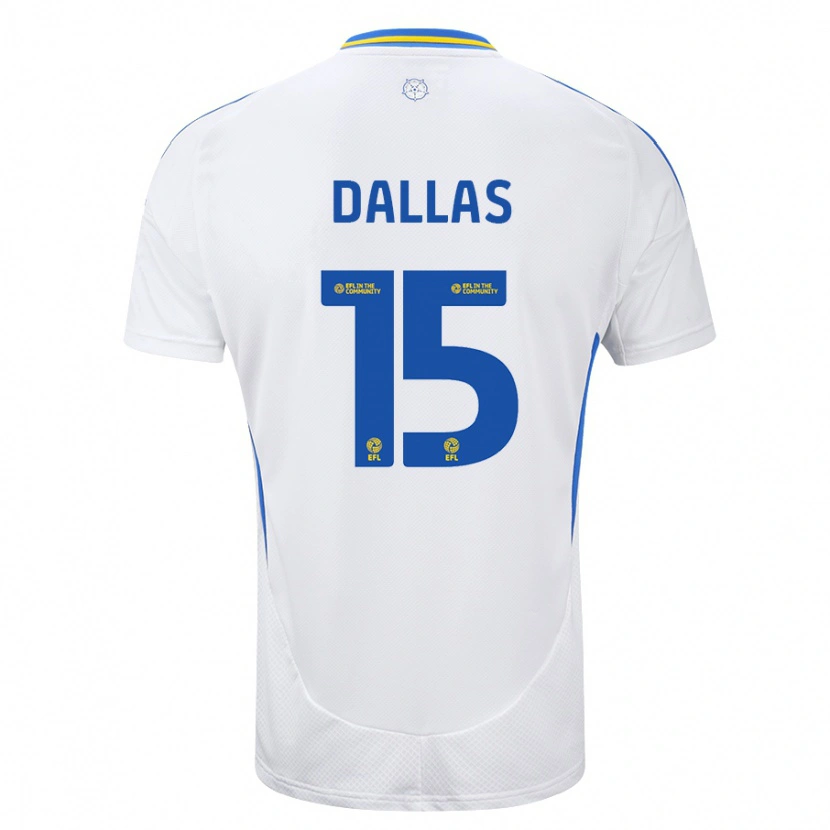 Danxen Heren Stuart Dallas #15 Wit Blauw Thuisshirt Thuistenue 2024/25 T-Shirt