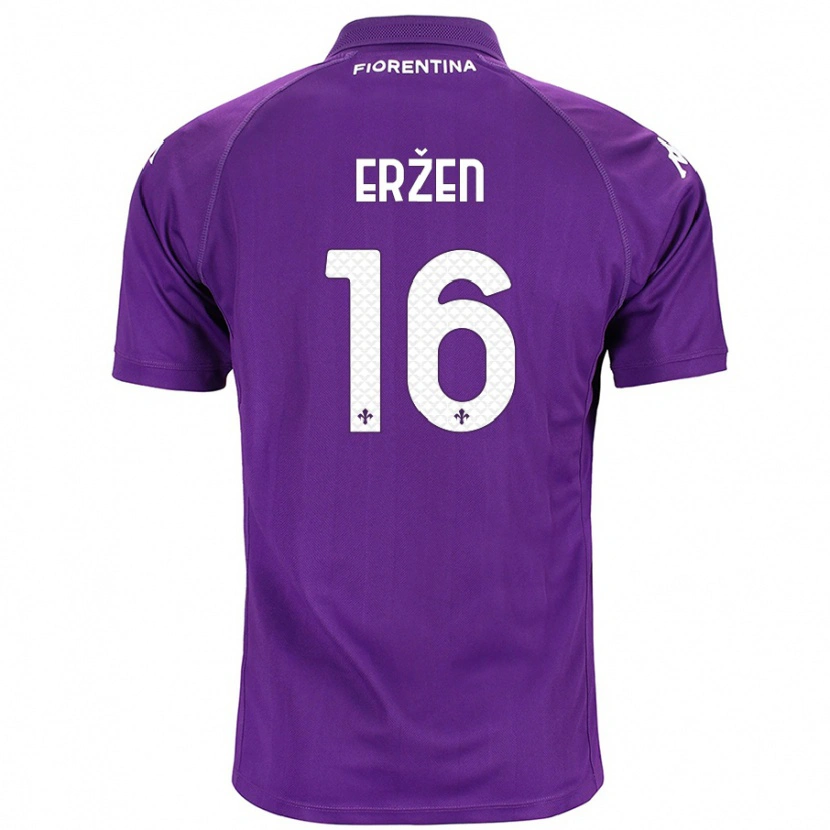 Danxen Heren Kaja Eržen #16 Paars Thuisshirt Thuistenue 2024/25 T-Shirt