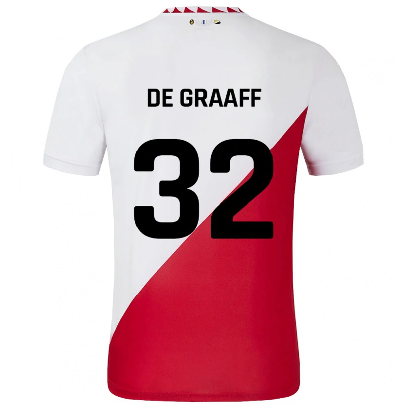 Danxen Heren Tom De Graaff #32 Wit Rood Thuisshirt Thuistenue 2024/25 T-Shirt