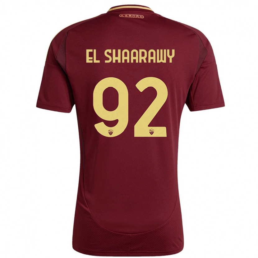 Danxen Heren Stephan El Shaarawy #92 Rood Bruin Goud Thuisshirt Thuistenue 2024/25 T-Shirt