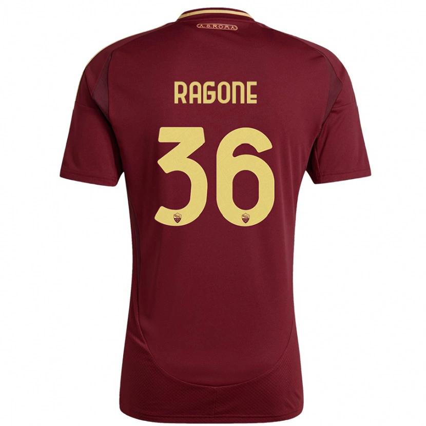 Danxen Heren Diego Ragone #36 Rood Bruin Goud Thuisshirt Thuistenue 2024/25 T-Shirt