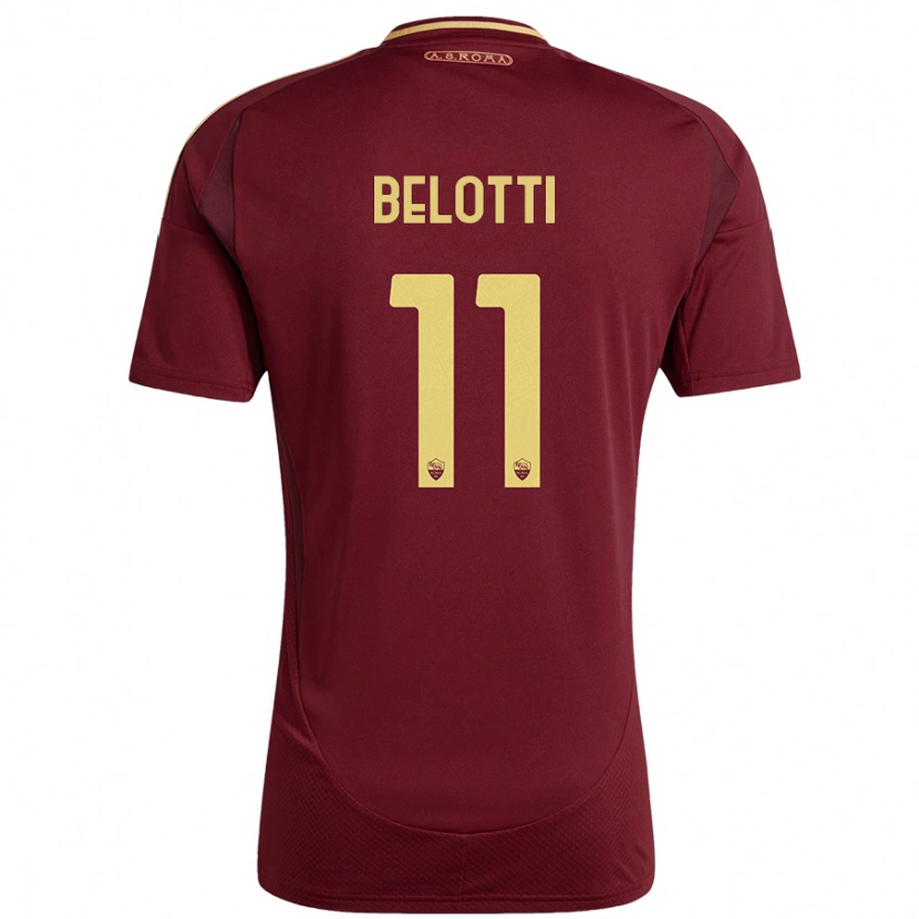 Danxen Heren Andrea Belotti #11 Rood Bruin Goud Thuisshirt Thuistenue 2024/25 T-Shirt