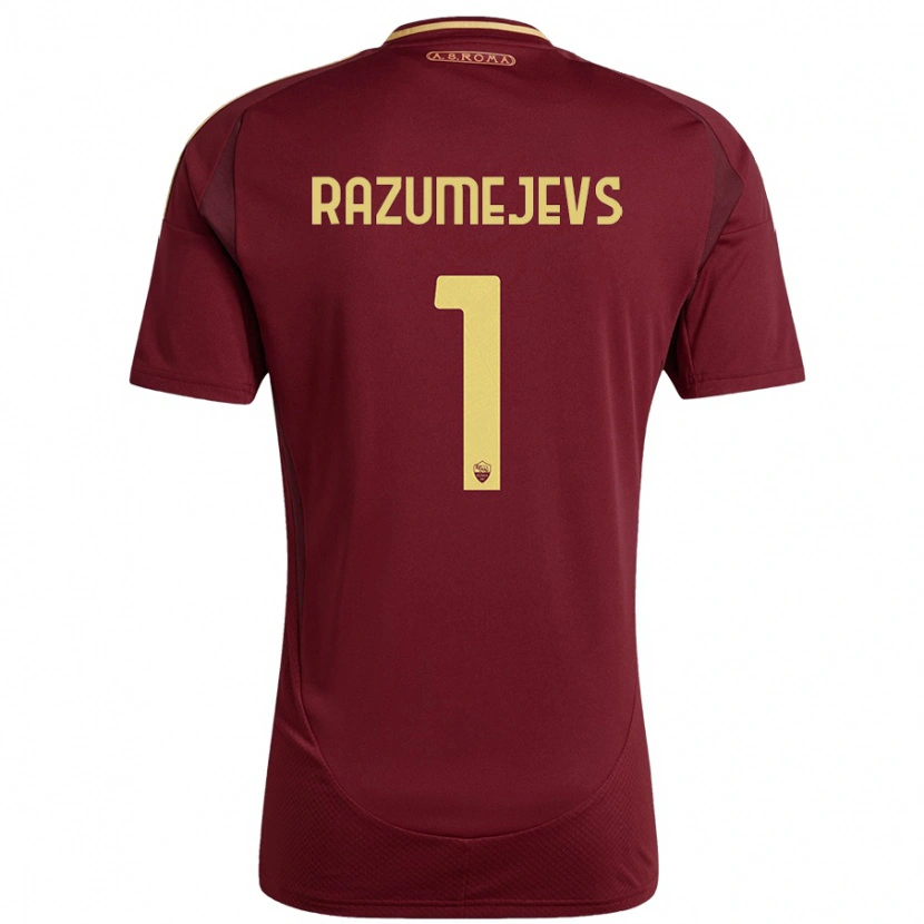 Danxen Heren Vladislavs Razumejevs #1 Rood Bruin Goud Thuisshirt Thuistenue 2024/25 T-Shirt