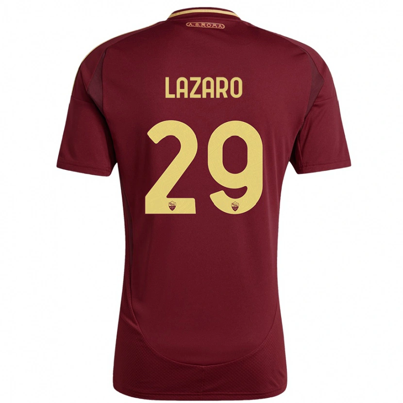 Danxen Heren Paloma Lazaro #29 Rood Bruin Goud Thuisshirt Thuistenue 2024/25 T-Shirt