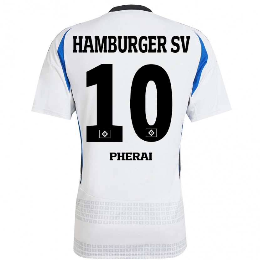 Danxen Heren Immanuel Pherai #10 Wit Blauw Thuisshirt Thuistenue 2024/25 T-Shirt