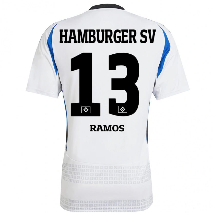 Danxen Heren Guilherme Ramos #13 Wit Blauw Thuisshirt Thuistenue 2024/25 T-Shirt