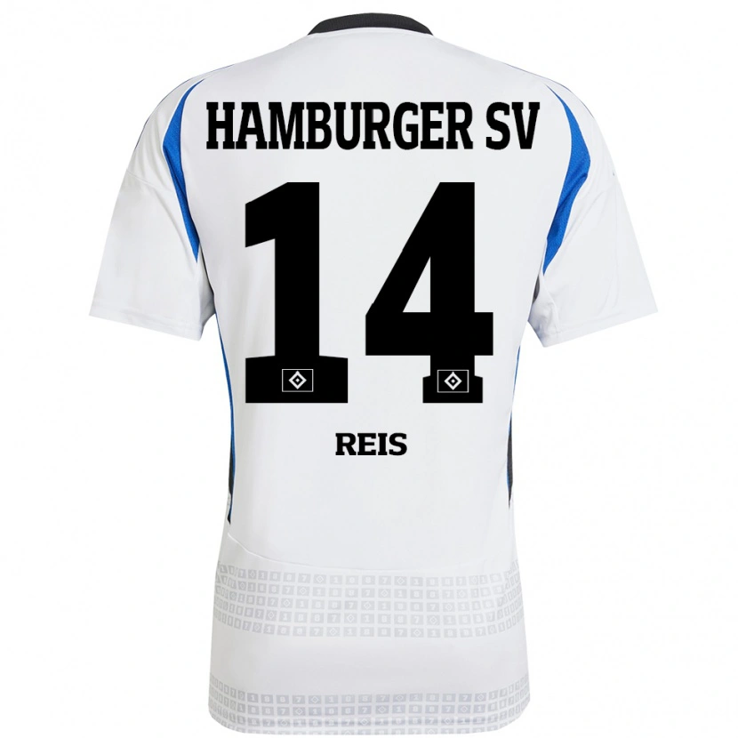 Danxen Heren Ludovit Reis #14 Wit Blauw Thuisshirt Thuistenue 2024/25 T-Shirt