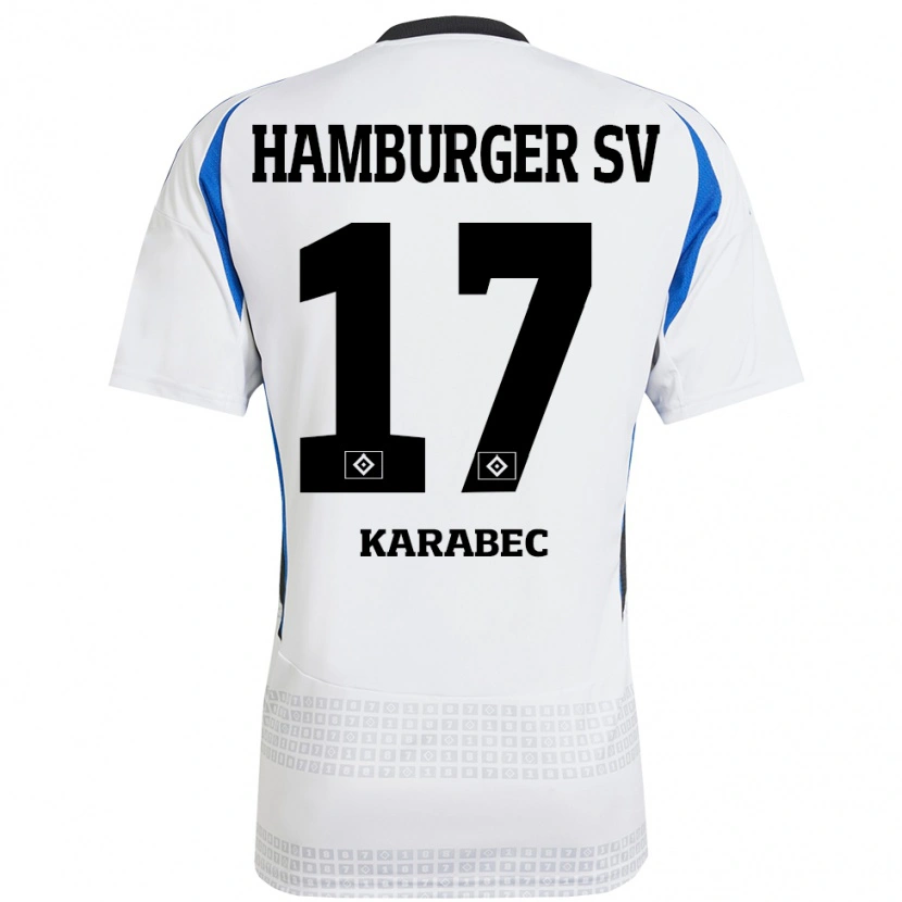 Danxen Heren Adam Karabec #17 Wit Blauw Thuisshirt Thuistenue 2024/25 T-Shirt