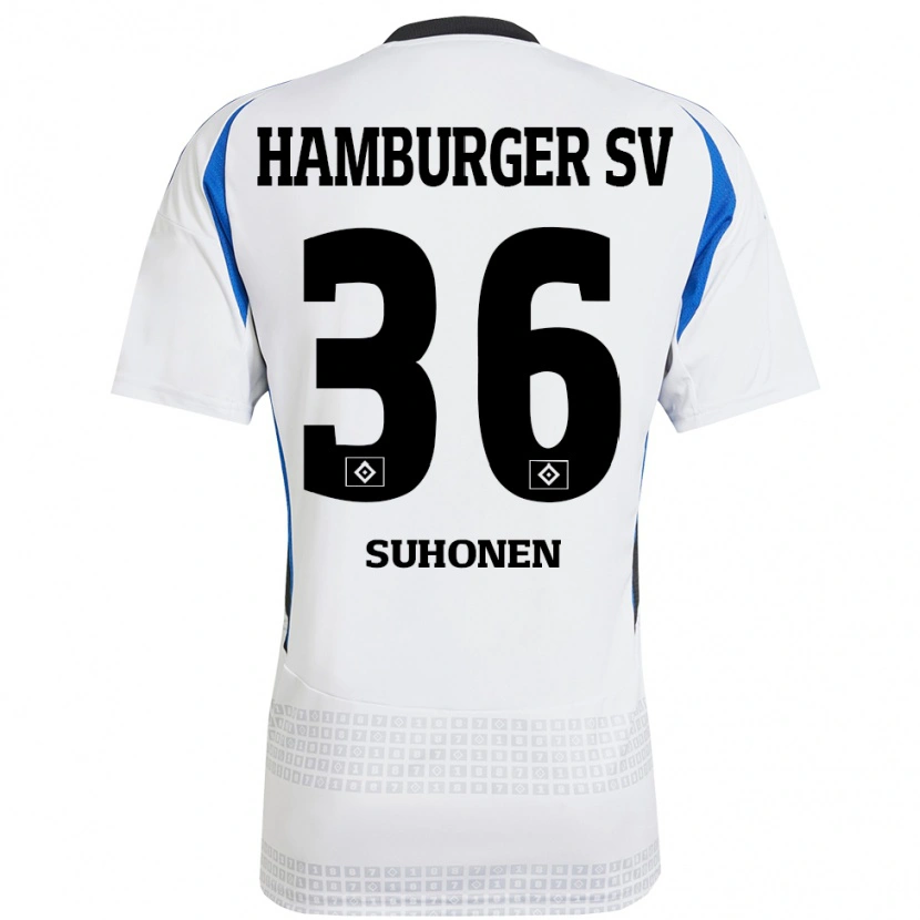 Danxen Heren Anssi Suhonen #36 Wit Blauw Thuisshirt Thuistenue 2024/25 T-Shirt