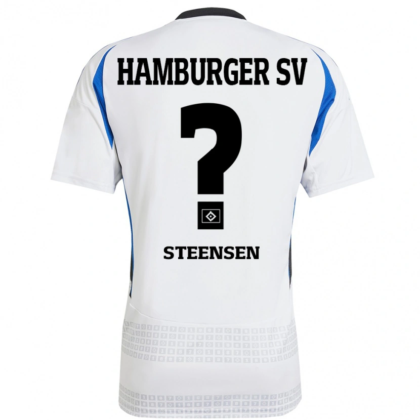 Danxen Heren Mika Steensen #0 Wit Blauw Thuisshirt Thuistenue 2024/25 T-Shirt