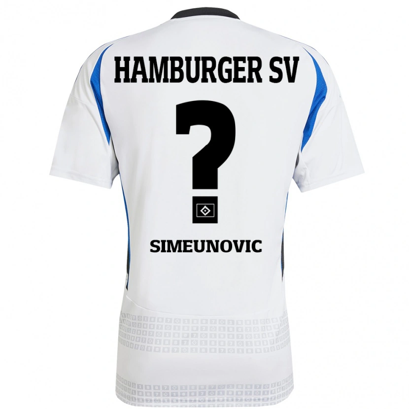 Danxen Heren Denis Simeunovic #0 Wit Blauw Thuisshirt Thuistenue 2024/25 T-Shirt