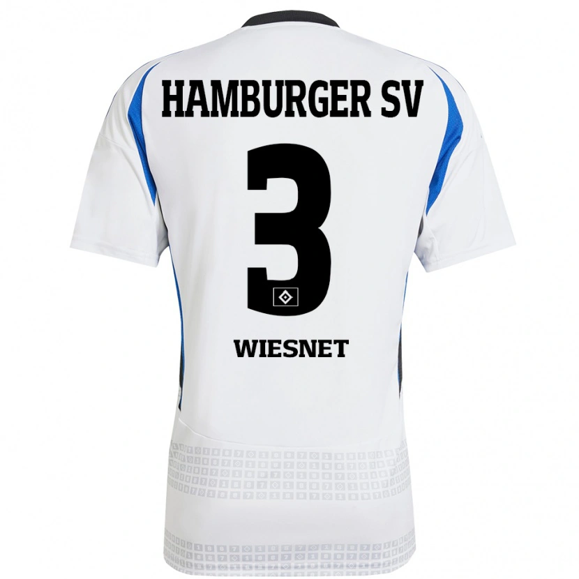 Danxen Heren Melvin Wiesnet #3 Wit Blauw Thuisshirt Thuistenue 2024/25 T-Shirt