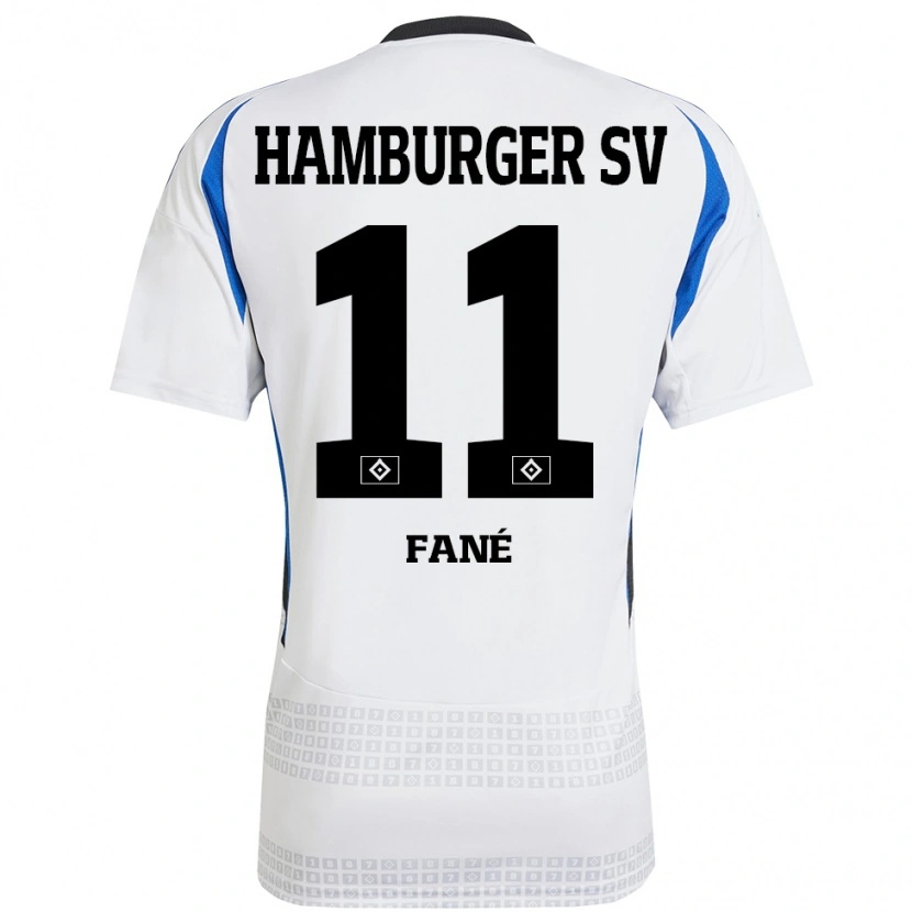 Danxen Heren Sidi Fané #11 Wit Blauw Thuisshirt Thuistenue 2024/25 T-Shirt