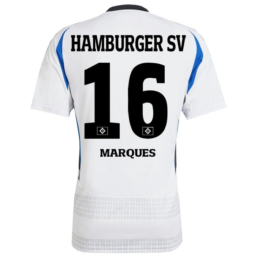 Danxen Heren Alex Da Graca Marques #16 Wit Blauw Thuisshirt Thuistenue 2024/25 T-Shirt