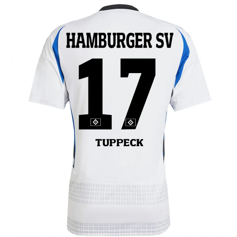 Danxen Heren Niklas Tuppeck #17 Wit Blauw Thuisshirt Thuistenue 2024/25 T-Shirt