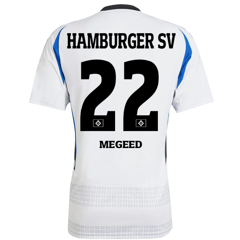 Danxen Heren Omar Megeed #22 Wit Blauw Thuisshirt Thuistenue 2024/25 T-Shirt