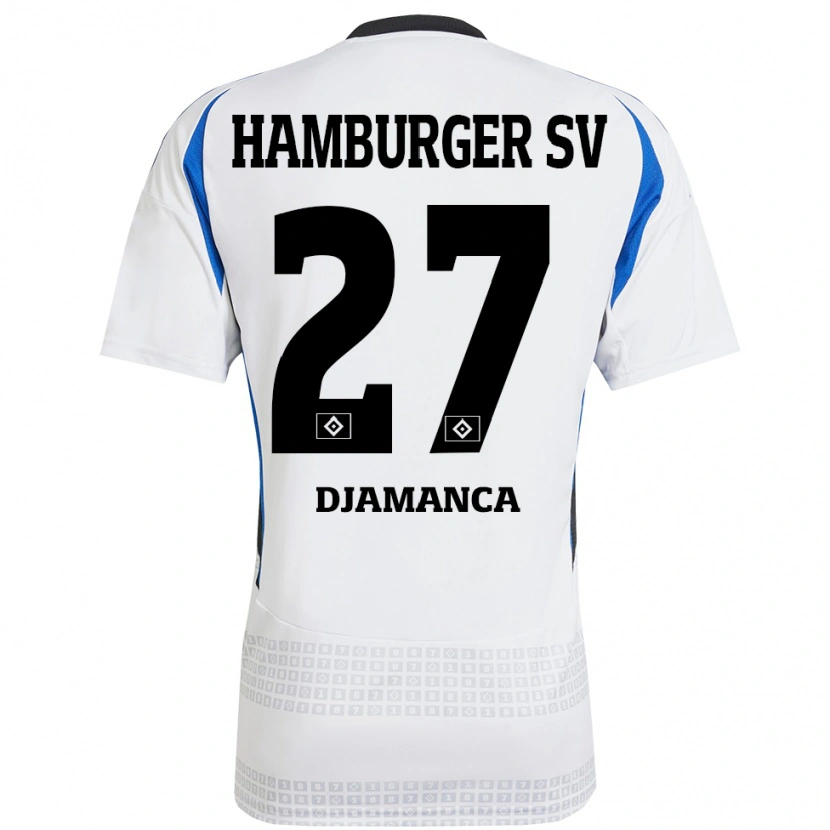 Danxen Heren Ismaila Djamanca #27 Wit Blauw Thuisshirt Thuistenue 2024/25 T-Shirt