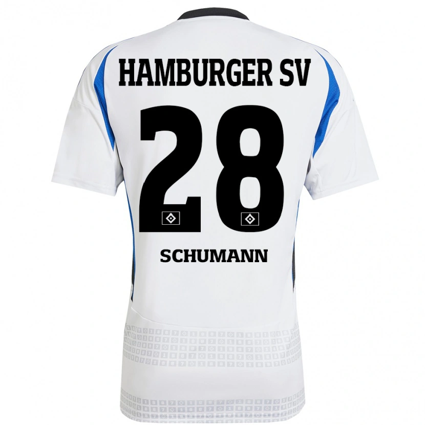 Danxen Heren Henri Schümann #28 Wit Blauw Thuisshirt Thuistenue 2024/25 T-Shirt