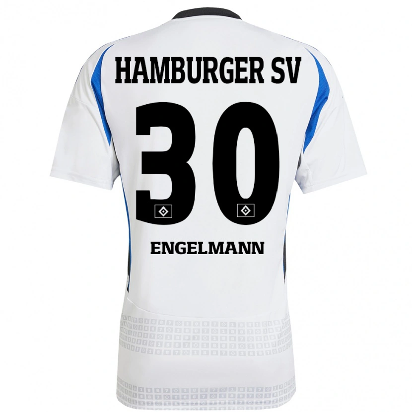 Danxen Heren Timon Engelmann #30 Wit Blauw Thuisshirt Thuistenue 2024/25 T-Shirt