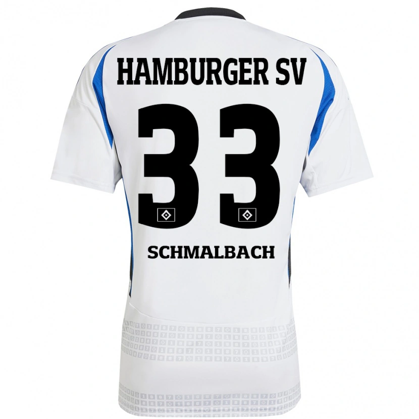 Danxen Heren Sebastian Schmalbach #33 Wit Blauw Thuisshirt Thuistenue 2024/25 T-Shirt