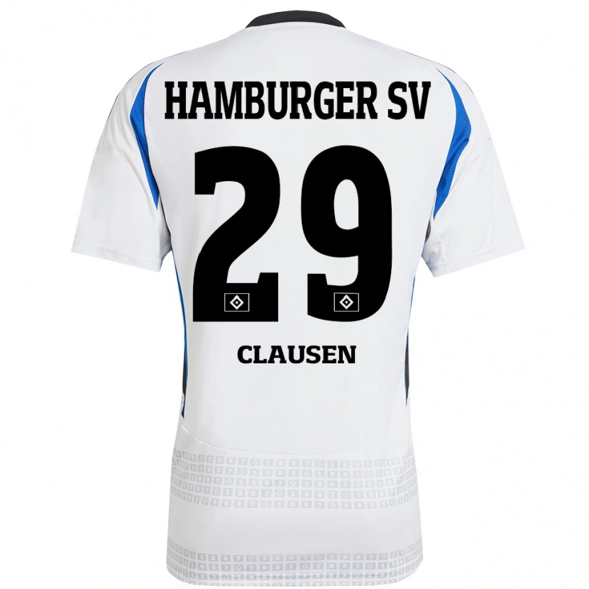 Danxen Heren Lina Clausen #29 Wit Blauw Thuisshirt Thuistenue 2024/25 T-Shirt