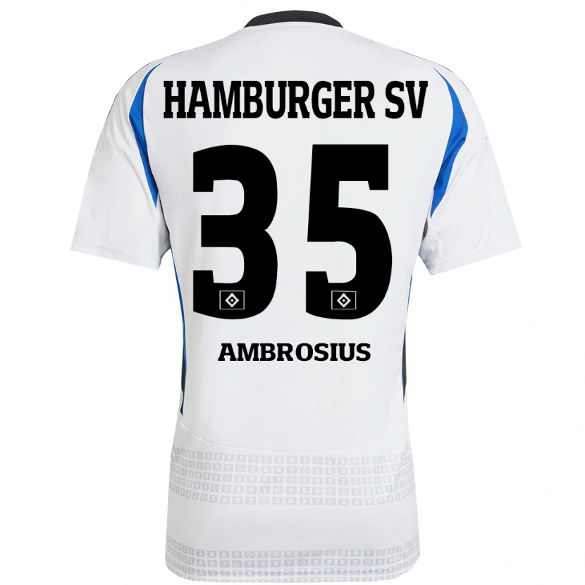 Danxen Heren Stephan Ambrosius #35 Wit Blauw Thuisshirt Thuistenue 2024/25 T-Shirt