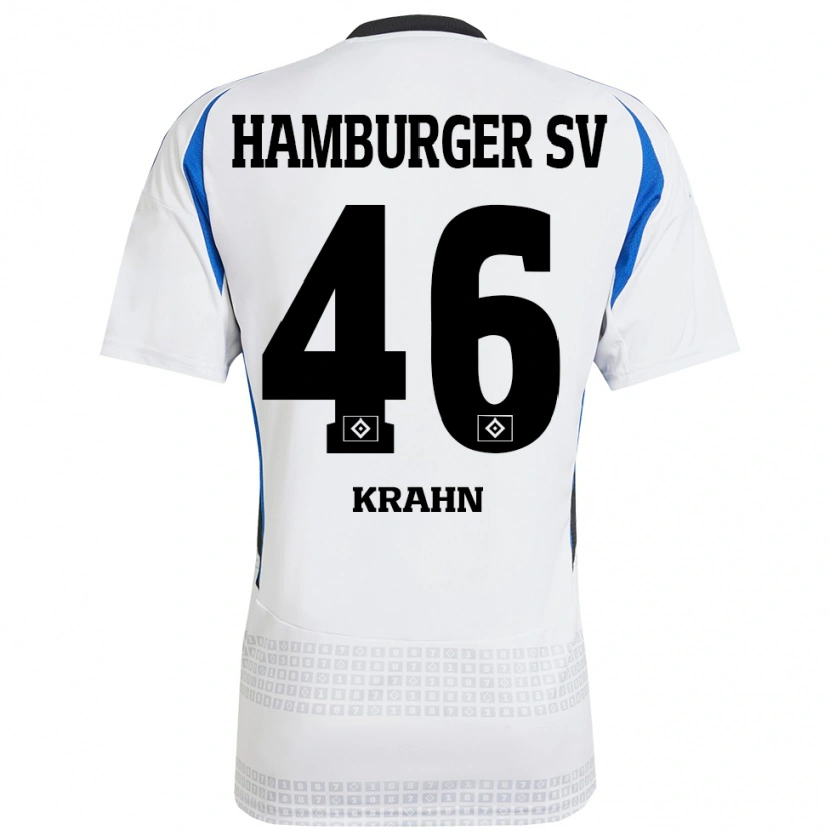 Danxen Heren Elijah Krahn #46 Wit Blauw Thuisshirt Thuistenue 2024/25 T-Shirt