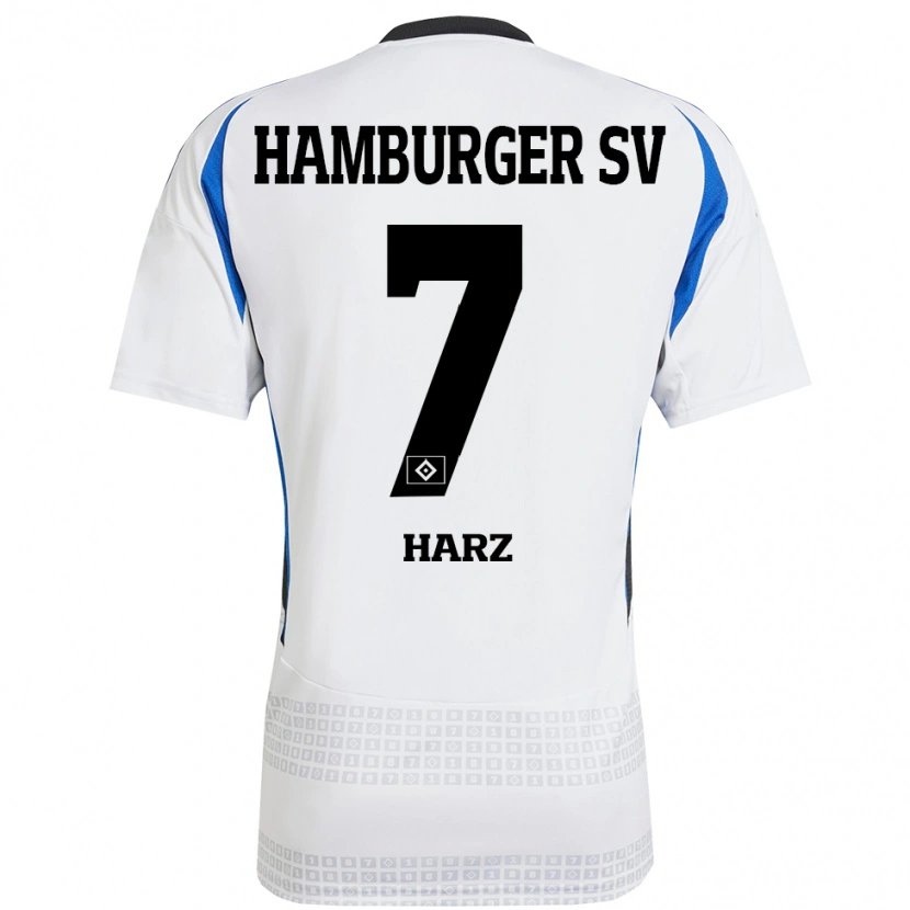 Danxen Heren Theo Harz #7 Wit Blauw Thuisshirt Thuistenue 2024/25 T-Shirt