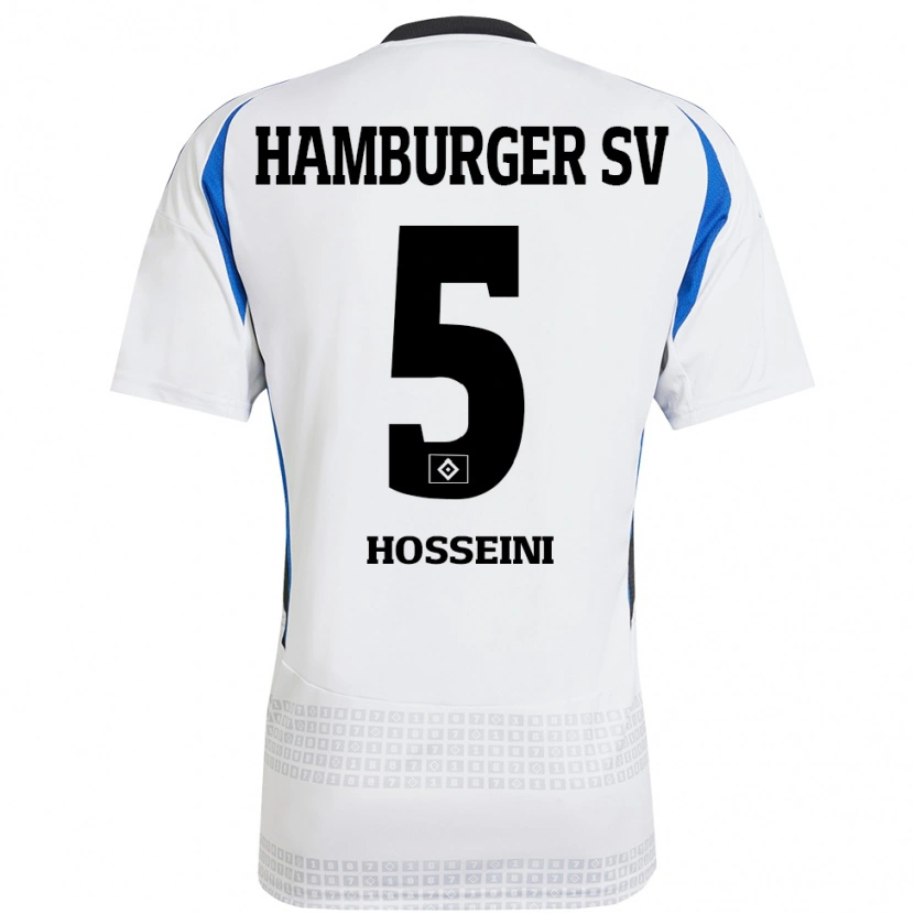 Danxen Heren Reza Hosseini #5 Wit Blauw Thuisshirt Thuistenue 2024/25 T-Shirt