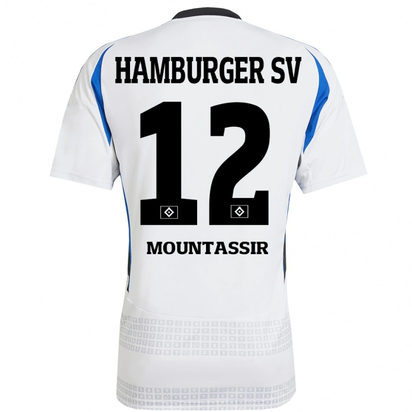 Danxen Heren Youssef Mountassir #12 Wit Blauw Thuisshirt Thuistenue 2024/25 T-Shirt