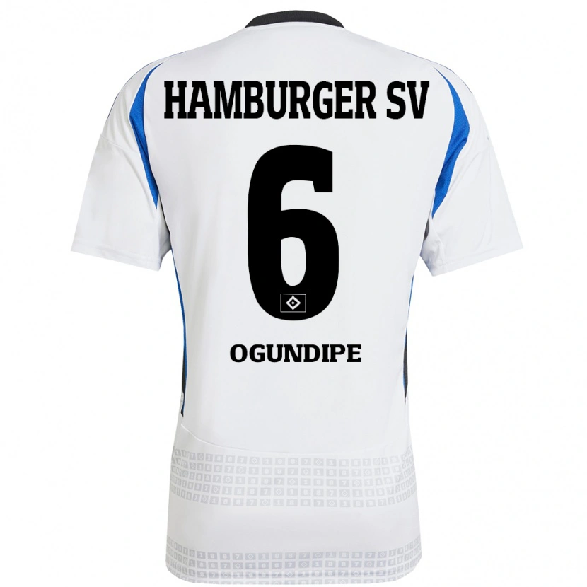 Danxen Heren Alina Ogundipe #6 Wit Blauw Thuisshirt Thuistenue 2024/25 T-Shirt