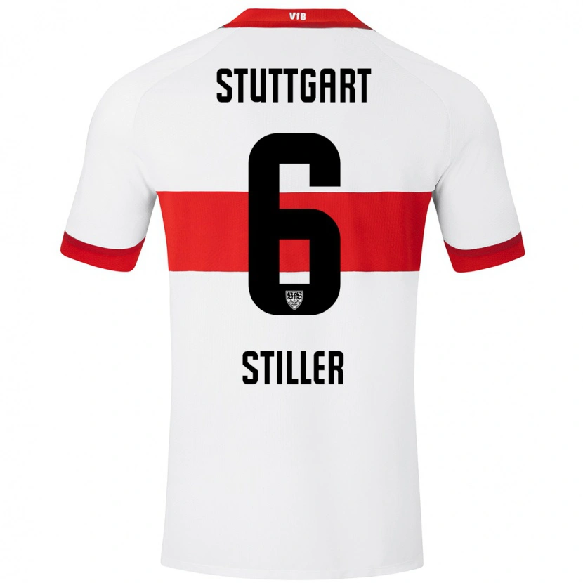 Danxen Heren Angelo Stiller #6 Wit Rood Thuisshirt Thuistenue 2024/25 T-Shirt