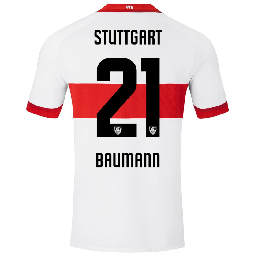 Danxen Heren Katharina Baumann #21 Wit Rood Thuisshirt Thuistenue 2024/25 T-Shirt