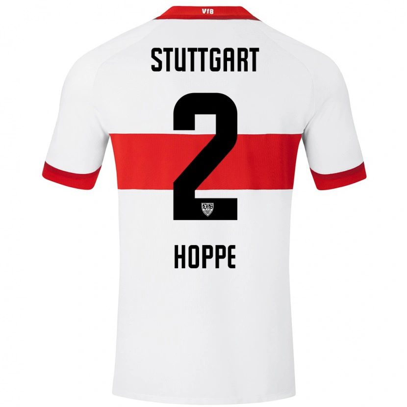 Danxen Heren Mattis Hoppe #2 Wit Rood Thuisshirt Thuistenue 2024/25 T-Shirt