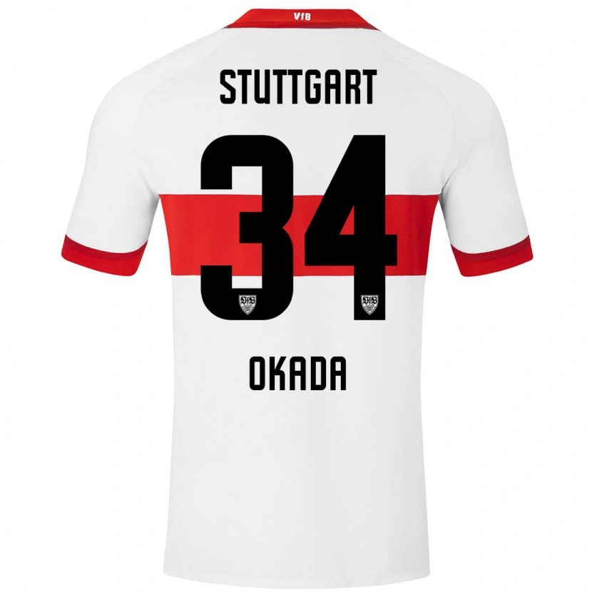 Danxen Heren Rei Okada #34 Wit Rood Thuisshirt Thuistenue 2024/25 T-Shirt