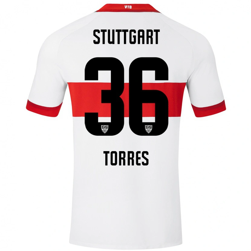 Danxen Heren Yohann Torres #36 Wit Rood Thuisshirt Thuistenue 2024/25 T-Shirt