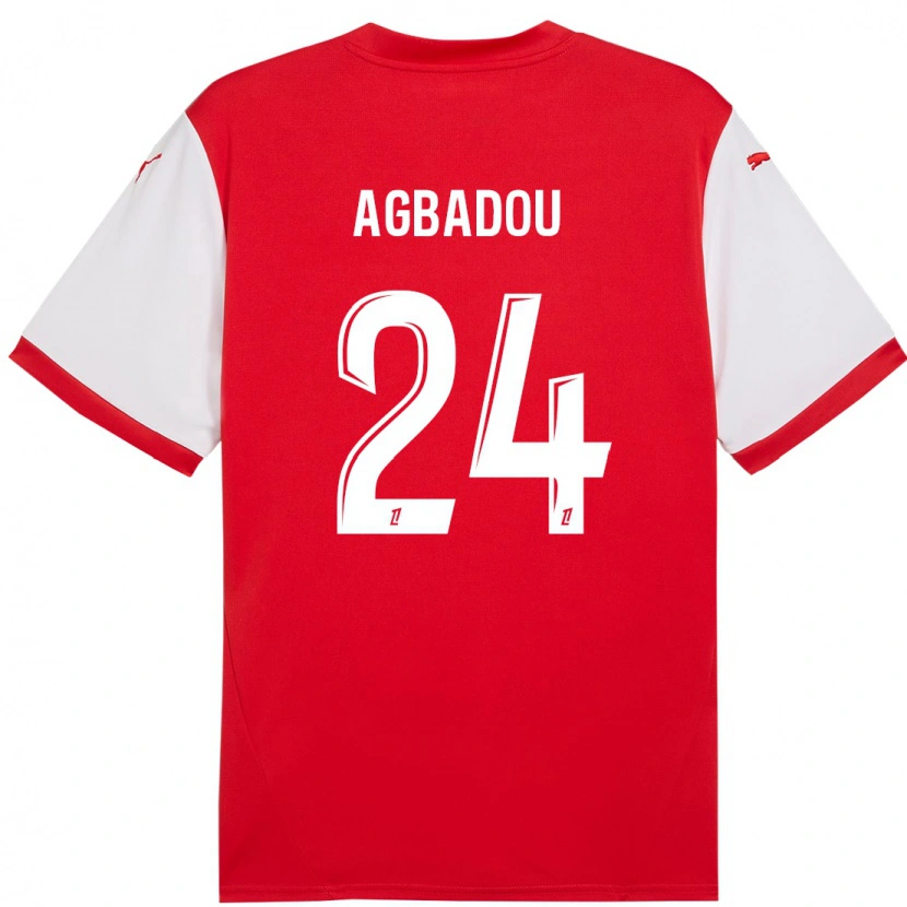 Danxen Heren Emmanuel Agbadou #24 Rood Wit Thuisshirt Thuistenue 2024/25 T-Shirt