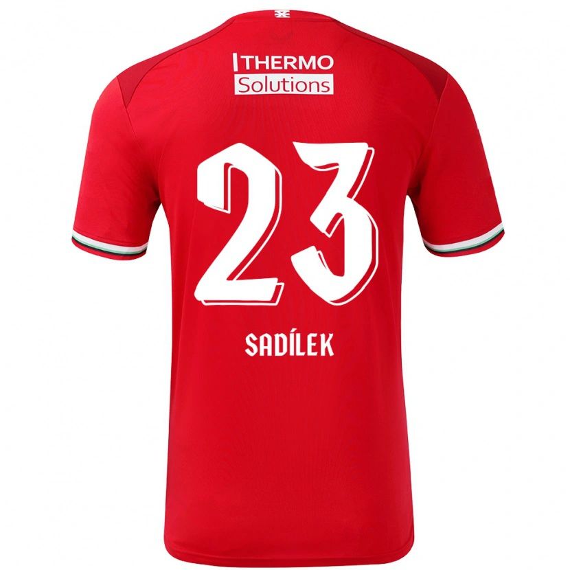 Danxen Heren Michal Sadílek #23 Rood Wit Thuisshirt Thuistenue 2024/25 T-Shirt