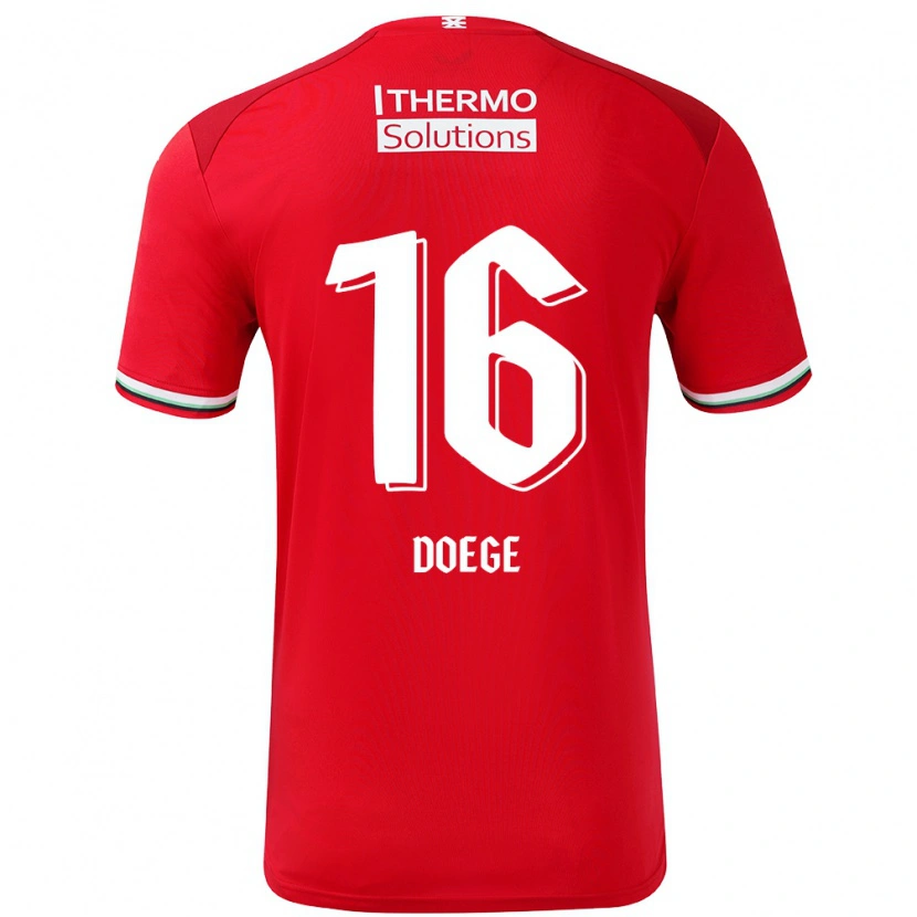 Danxen Heren Leonie Doege #16 Rood Wit Thuisshirt Thuistenue 2024/25 T-Shirt